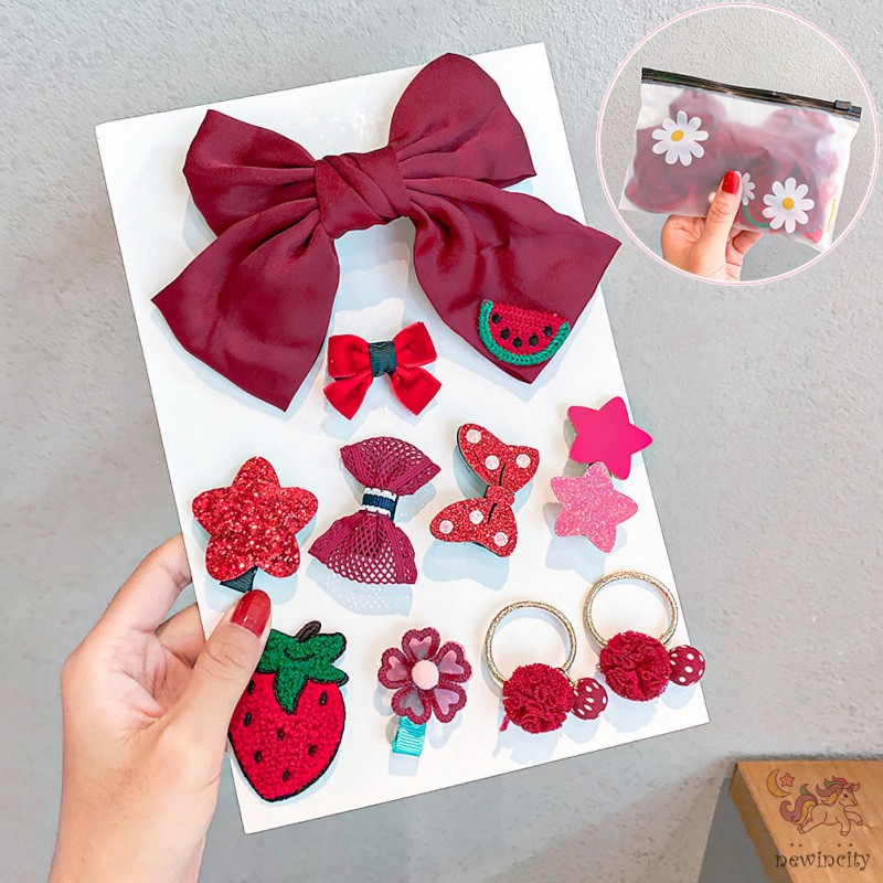 Bộ 10 Kẹp Tóc Hình Nơ Đáng Yêu Thời Trang Cho Bé Gái
