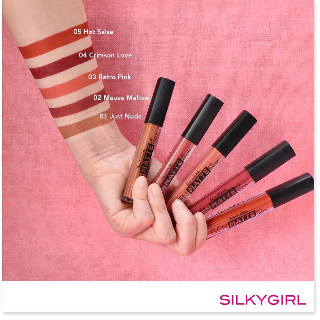 [Mã chiết khấu giảm giá sỉ mỹ phẩm chính hãng] Son Kem Lì Nhẹ Môi Cấp Ẩm SILKYGIRL Gen Matte Lip Cream