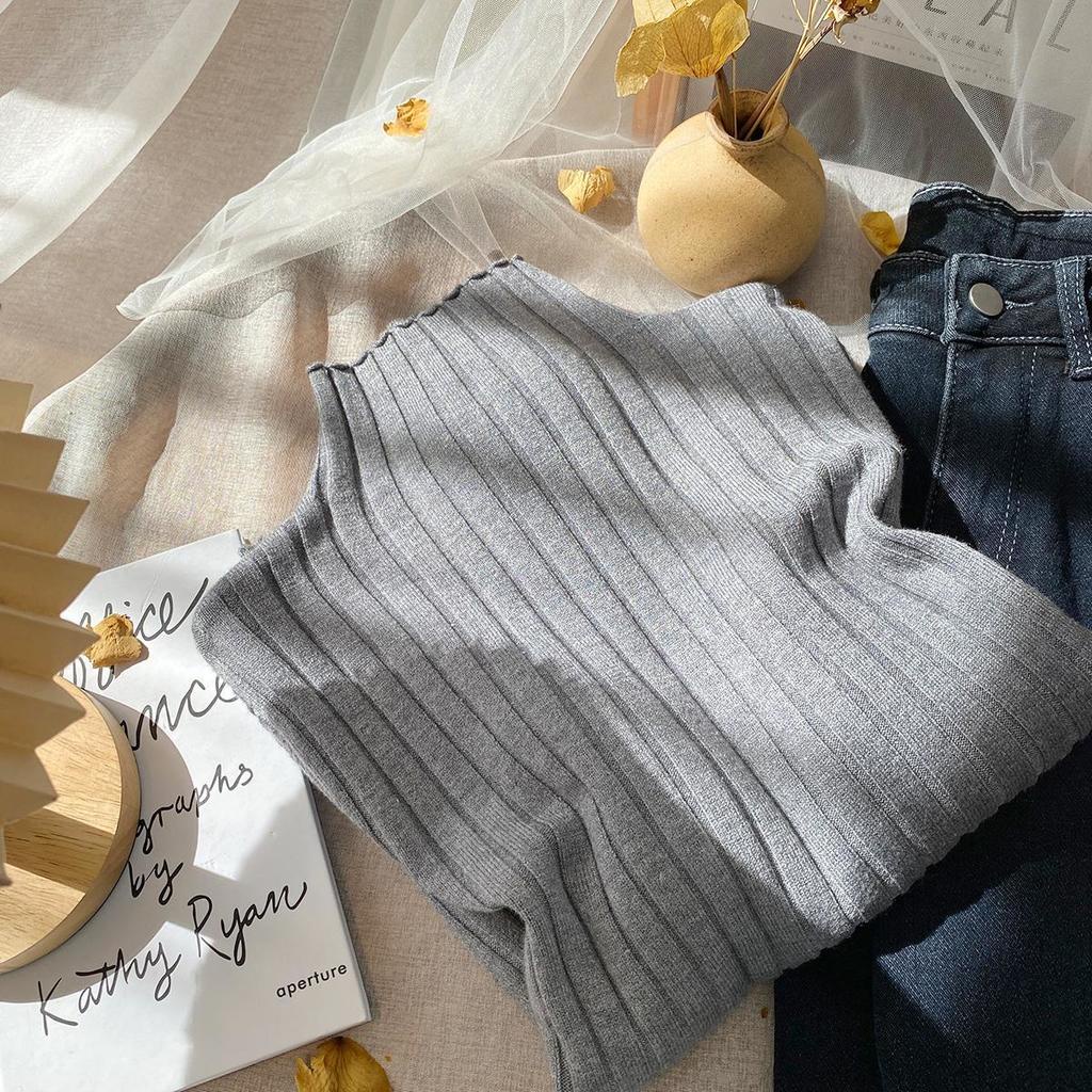  Áo sweater dệt kim tay dài cổ cao gân sọc màu trơn thời trang thu đông cá tính | BigBuy360 - bigbuy360.vn