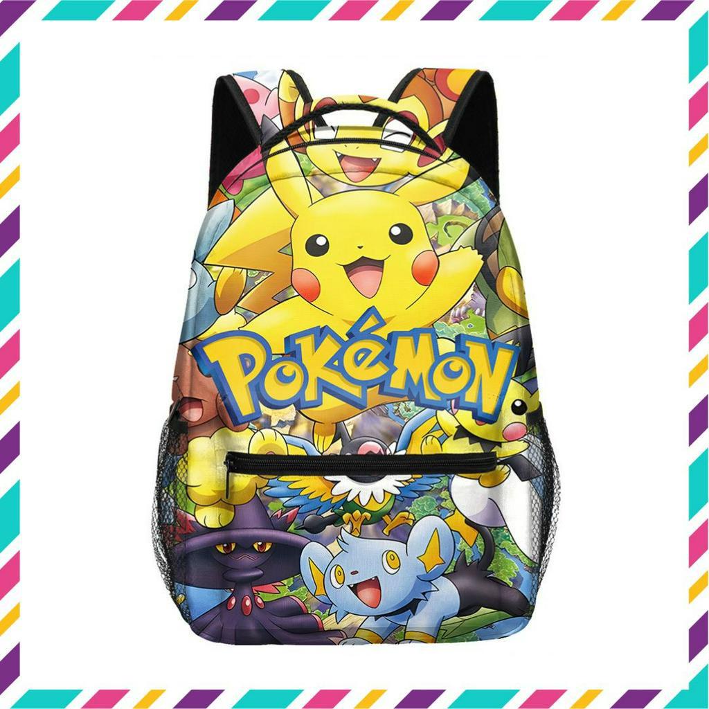 Balo đi học, balo học sinh cấp 1 hoạ tiết pikachu, balo pokemon, balo thời trang cho học sinh
