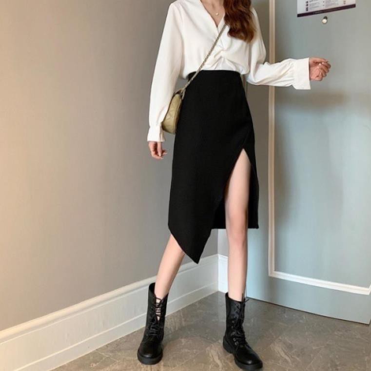 Chân váy chữ a midi xẻ đùi dáng dài siêu hot | BigBuy360 - bigbuy360.vn