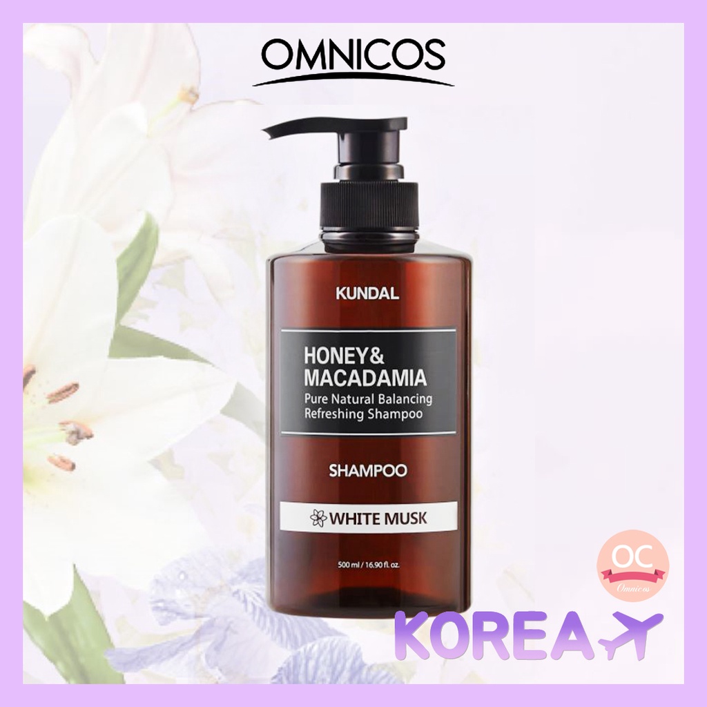 Dầu gội đầu KUNDAL Honey & Macadamia thành phần tự nhiên cân bằng tinh khiết 500ml