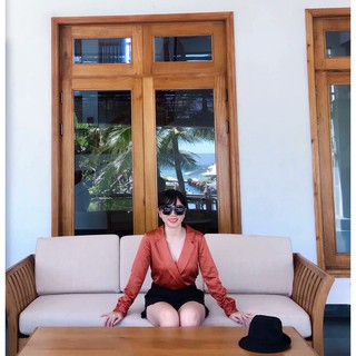 Áo somi jumpsuit primark cổ vest cam đất - size 8 - 0516