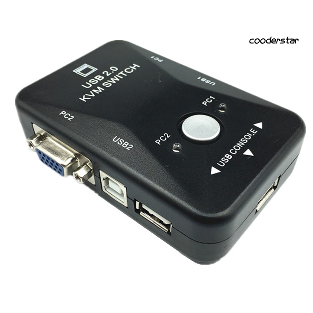 COOD-st 2 Ports USB VGA KVM Switch Box for Mouse Keyboard Monitor Sharing Computer PC