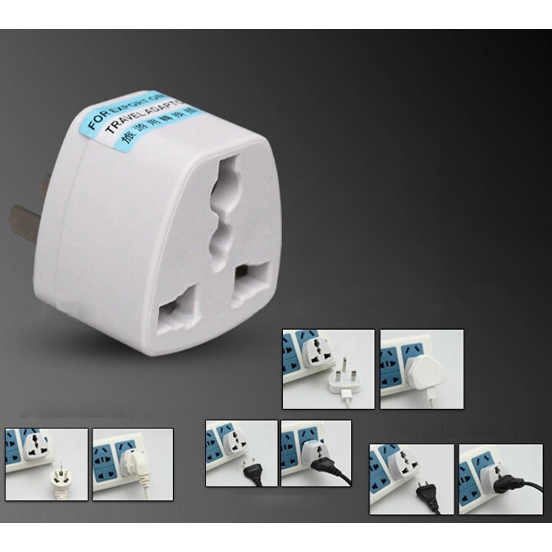 Ổ Chuyển Đổi Phích Cắm 3 Chân/3 Chấu Sang 2 Chân/2 Chấu Chịu Tải 10A-220V Tiện Lợi Mang Đi Du Lịch-OC05 -Gia Dụng Tý Tẹo