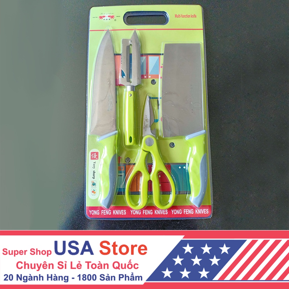 Bộ Dao Kéo Gọt K8 Size Lớn Hàng Siêu Thị Đẹp - Lưỡi Dao Sắc Ngọt - Tay Cầm Dày Dặn Chắc Chắn