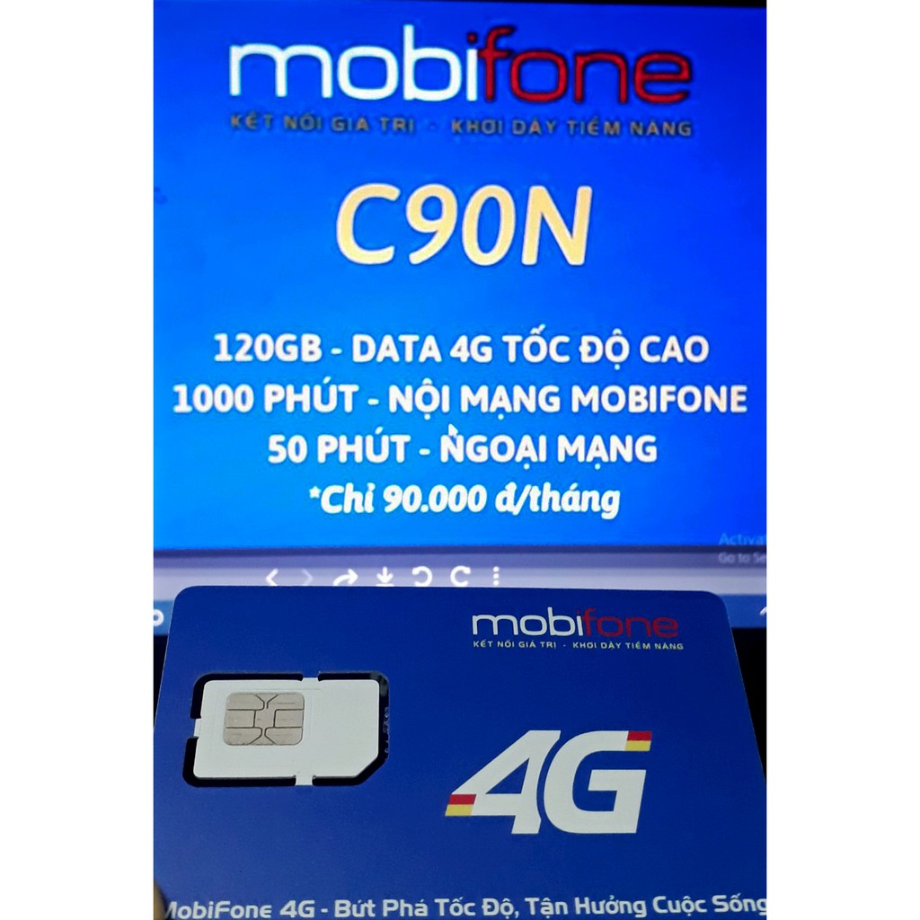 Sim 4G C90N MoBi Tặng 90.000đ Vào Gói Tháng Đầu