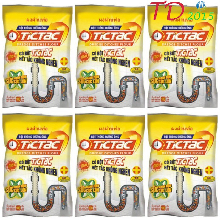 [Không dùng khi tắc bằng chất thải vô cơ] Bột thông cống 100g nội địa TICTAC