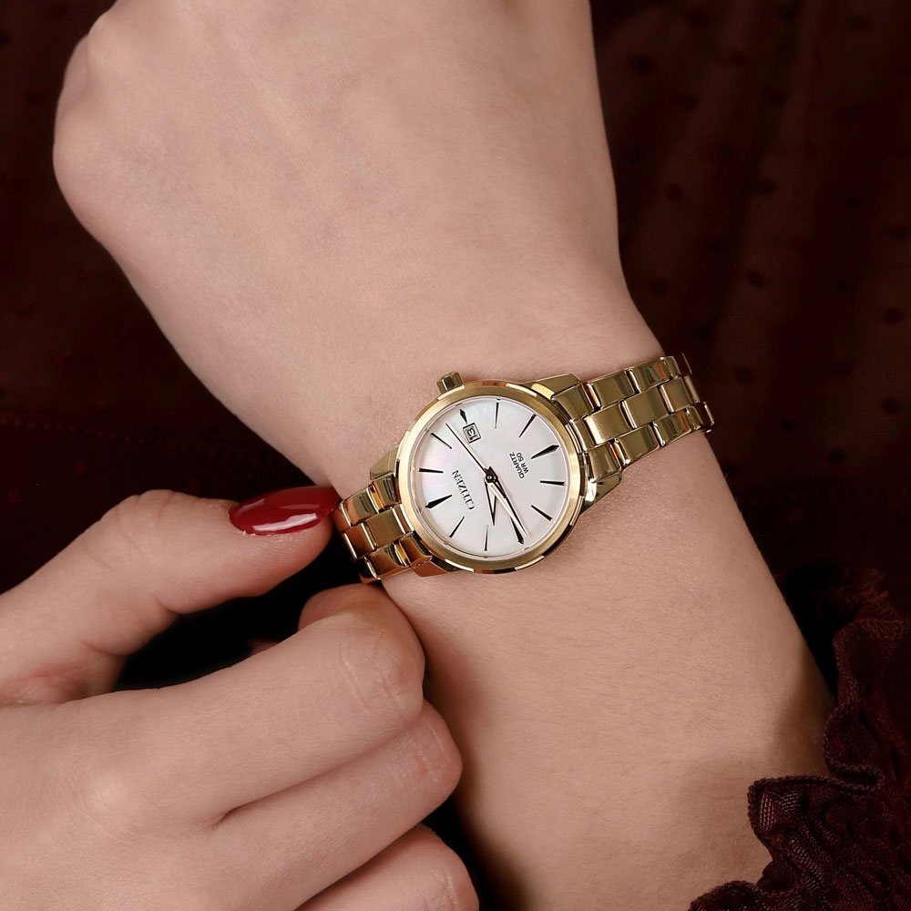 Đồng Hồ Nữ Citizen Dây Thép Không Gỉ EU6072-56D - Mặt Xà Cừ