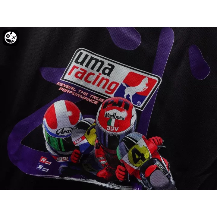 Áo thun nam UMAD racing boy KING DRAG V.1 phản quang cổ tròn tay ngắn màu đen có size 100kg mẫu Biker xe độ, xe đua rcb