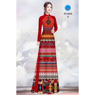 Vải may áo dài in 3D họa tiết thổ cẩm Siêu Đẹp