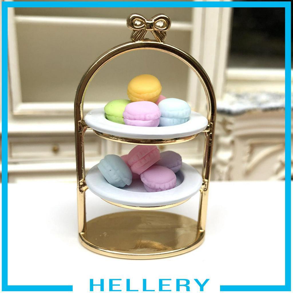 [HelleryVN] Giá Đỡ Bánh Mì Tráng Miệng 3 Tầng Màu Vàng Kim Thu Nhỏ 1: 12 Dành Cho Nhà Búp