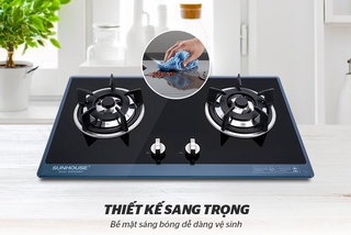 Bếp gas âm Sunhouse SHB5548MT+Chính hãng trưng bày 98-99% -tặng dây gas- Đánh lửa IC, kính cường lực-BH 12 tháng