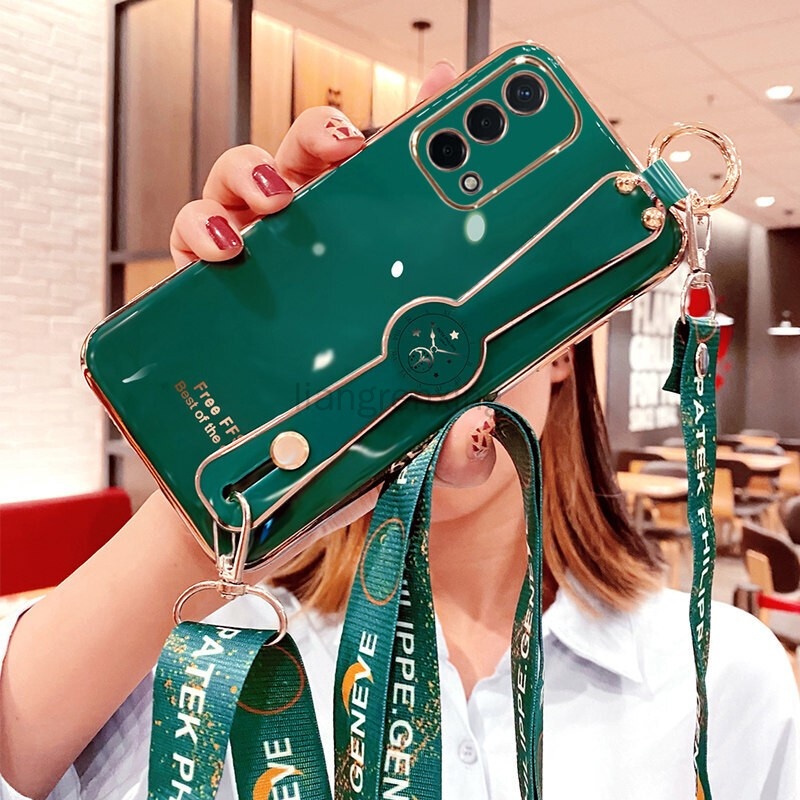 Ốp lưng oppo a95 oppo a74 4g Ốp Điện Thoại Mềm Đính Đá Có Dây Đeo Cổ Cho oppo a95 a74 4g