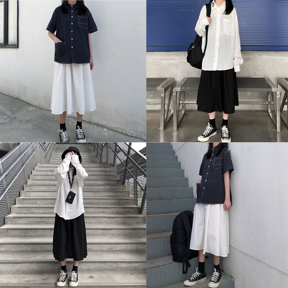 Chân Váy Xòe Kaki - Váy Nữ Ulzzang Cạp Chun Co Dãn 2 Màu CV03 | BigBuy360 - bigbuy360.vn