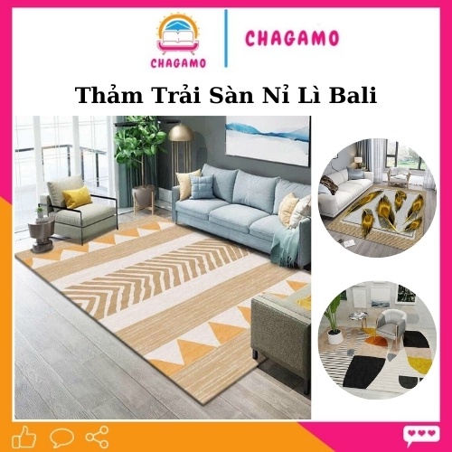 Thảm trải sàn nỉ lì Bali Thảm phòng khách size 2mx3m và 1m6x2m3 hàng có sẵn