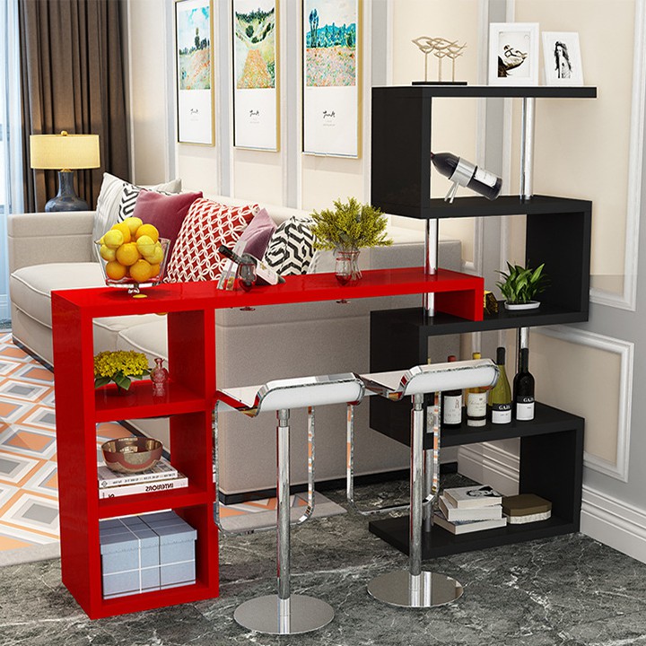 💥GIÁ RẺ💥 Quầy bar mini hiện đại, có kèm ô để rượu vang và khay để ly rượu đế cao trang trí phòng ăn, phòng bếp BAH038 | BigBuy360 - bigbuy360.vn