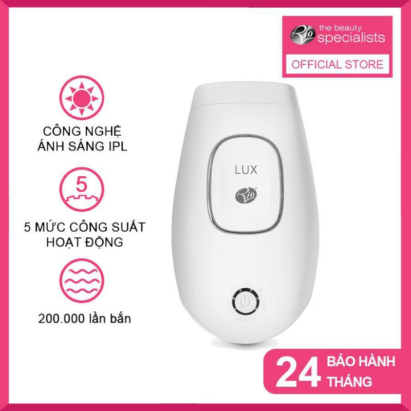 Máy triệt lông mini cầm tay Rio Lux, triệt lông vĩnh viễn không đau rát không cần gel,công nghệ IPL