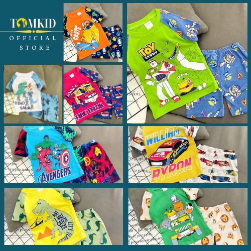 Đồ bộ dài tay bé trai đồ ngủ cho bé chất cotton loại 1 thoáng mát không giãn 8-18kg Tomkids