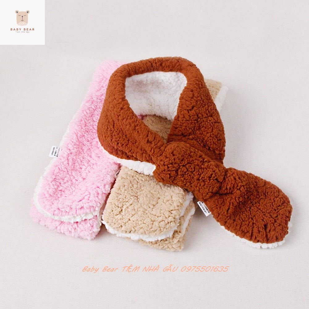 Khăn len lông cừu quàng cổ cho bé mềm mại xịn xò phong cách Hàn Quốc cực kỳ dễ thương