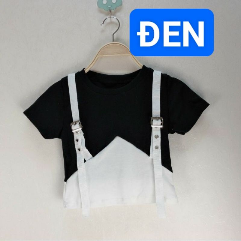 Áo croptop phối dây nịt hot trend.(NGẦU)