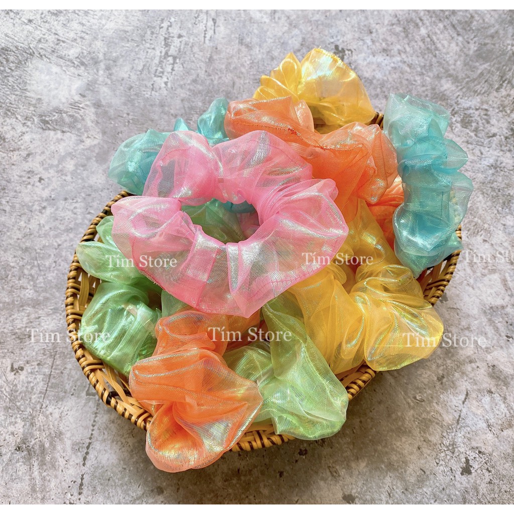 {Ảnh thật} SCRUNCHIES HOLOGRAM TƠ ĐỔI MÀU- CỘT TÓC VẢI THỜI TRANG NỮ HOT TREND GIÁ RẺ