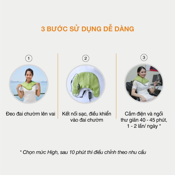 Đai chườm nóng vai gáy dùng điện Hapaku