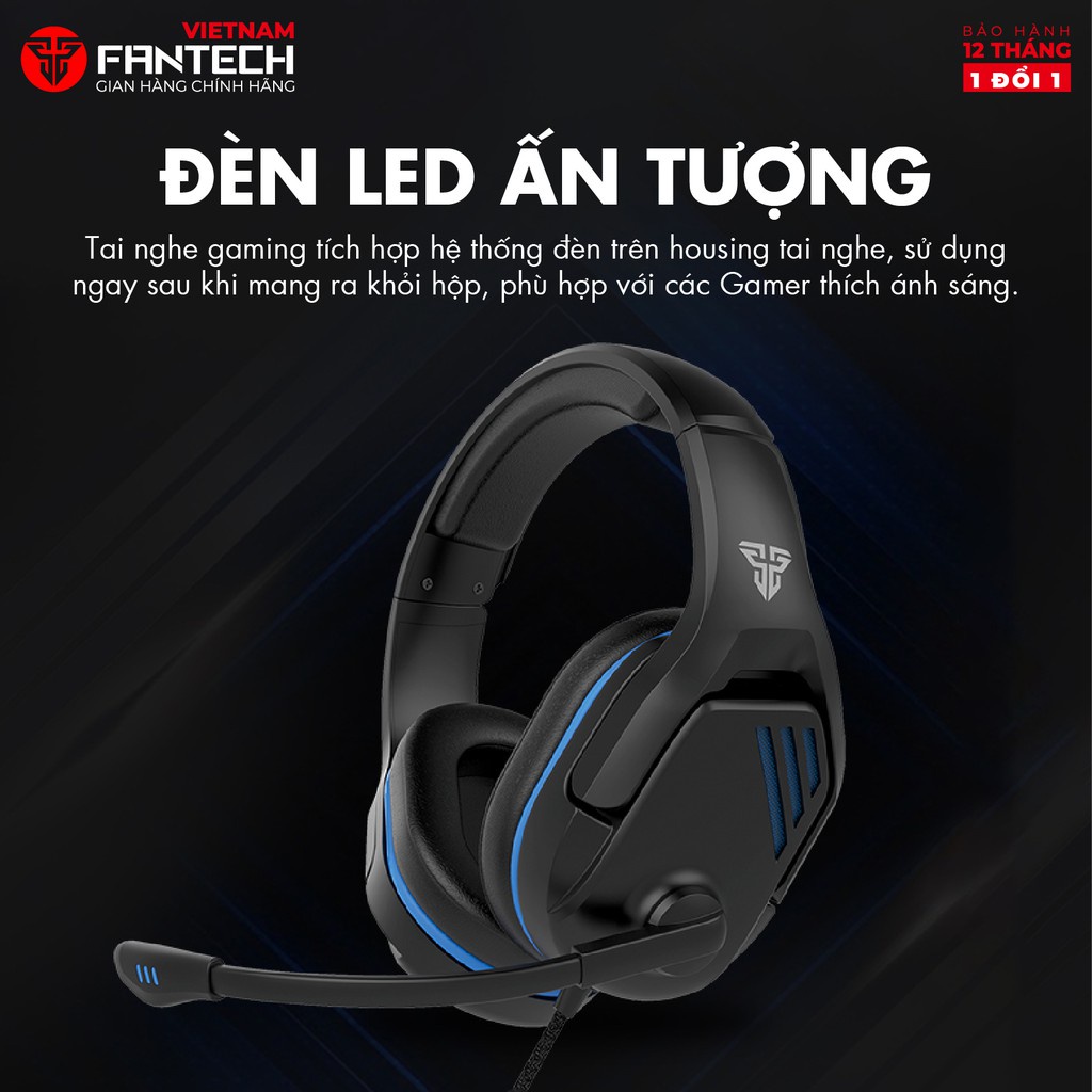Tai Nghe Gaming Chụp Tai Có Dây FANTECH MH86 Chuyên Game Console PS4, PS5... Jack 3.5mm Kèm Mic Chuyên Dụng