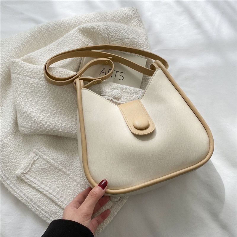 Túi Đeo Chéo Màu Trơn Phong Cách Phương Tây Thời Trang Mùa Xuân 2022 Dành Cho Nữ