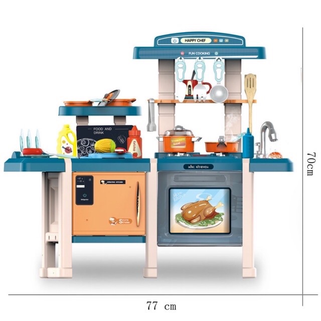 Đồ chơi nấu ăn 2 quầy hapy chef 77cm