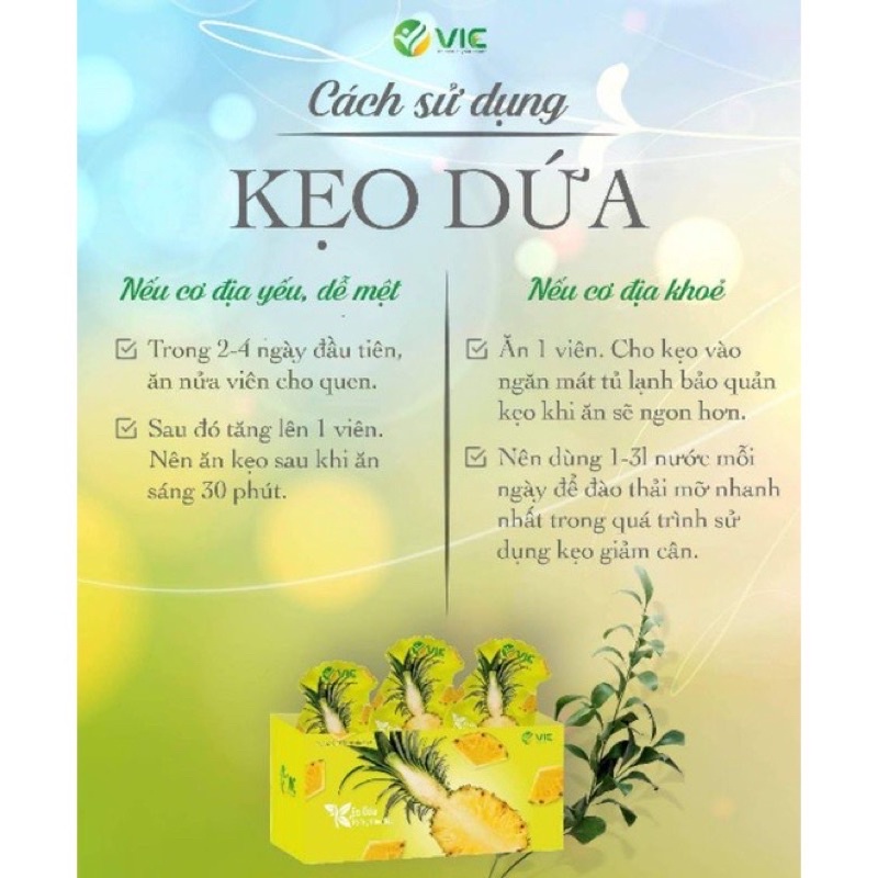( gói 7 viên) kẹo dứa giảm cân chính hãng mẫu plus