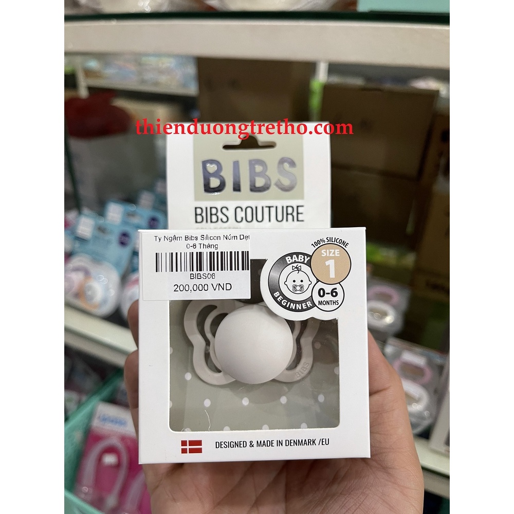 Ty Giả Ty Ngậm BIBS Couture Silicon Núm Dẹt (Núm Vát) 0-6/ 6-18 Tháng