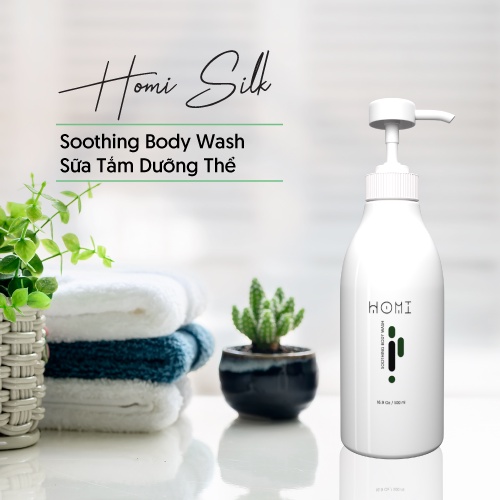 Combo Dầu Gội Tảo Nâu- Sữa Tắm Dưỡng Thể - Tóc Chắc Khỏe- Da Sáng Mịn- 500ml- Homi Silk