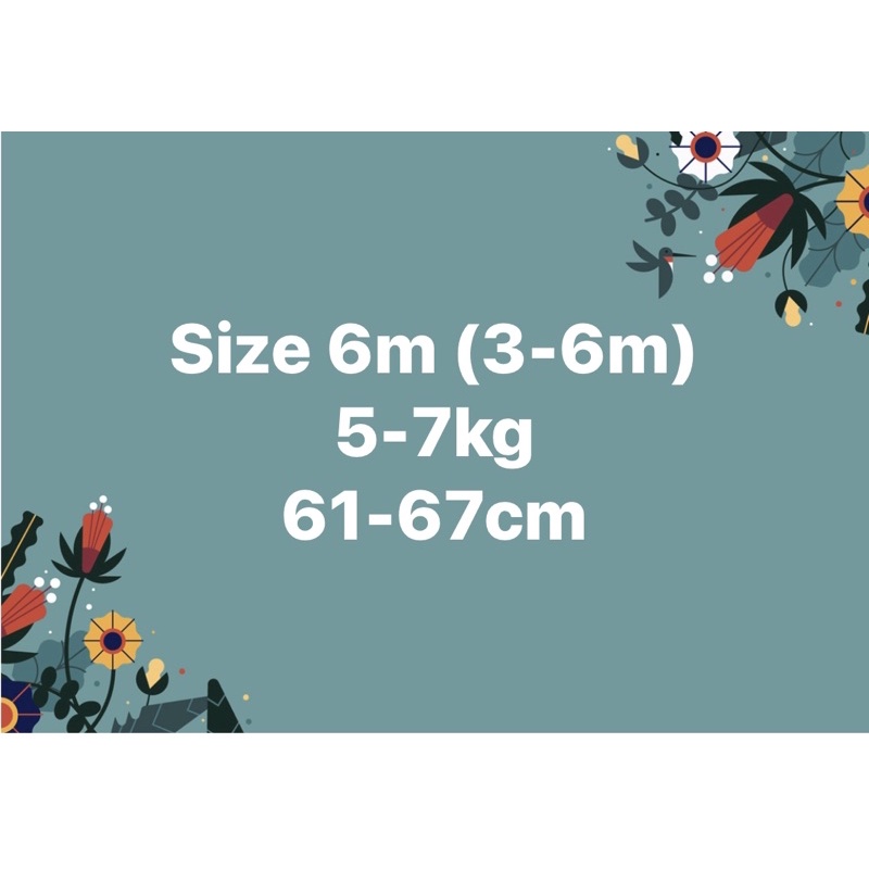 {Size 3-6m} Body cotton cho bé 5-7kg