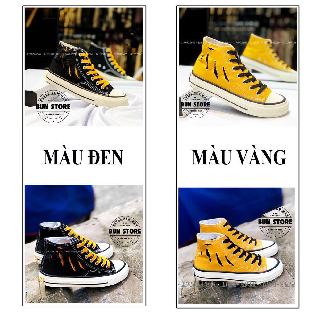 GIÀY THỂ THAO NAM SNEAKER CỔ CAO ĐẸP MIX RÁCH PHONG CÁCH TRẺ TRUNG CV409 LOẠI 1