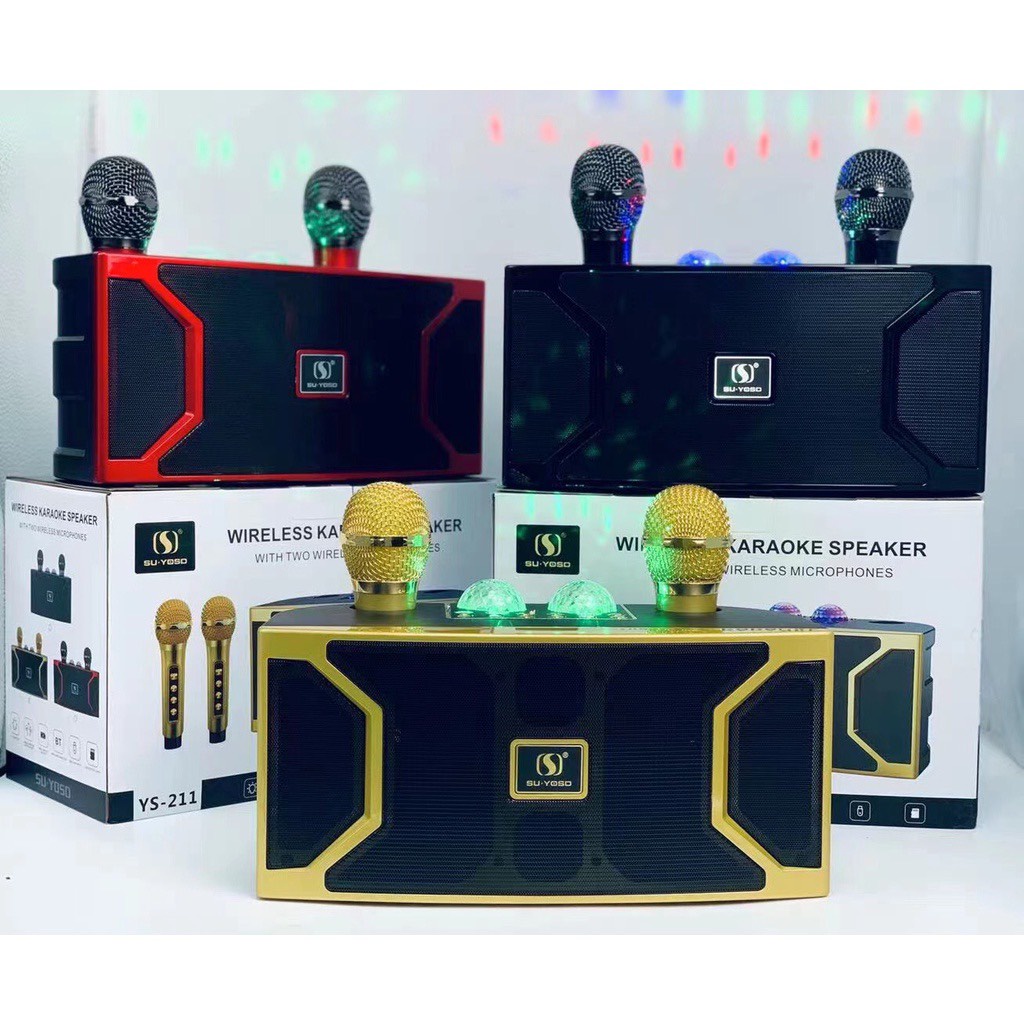 Loa Karaoke YS211 Phiên Bản Mới Nhất, Thiết Kế Cực Đẹp Âm Bass Cực Chất, Tặng Kèm 2 Micro Hát Cực Nhẹ. Bảo Hành 12 Tháng