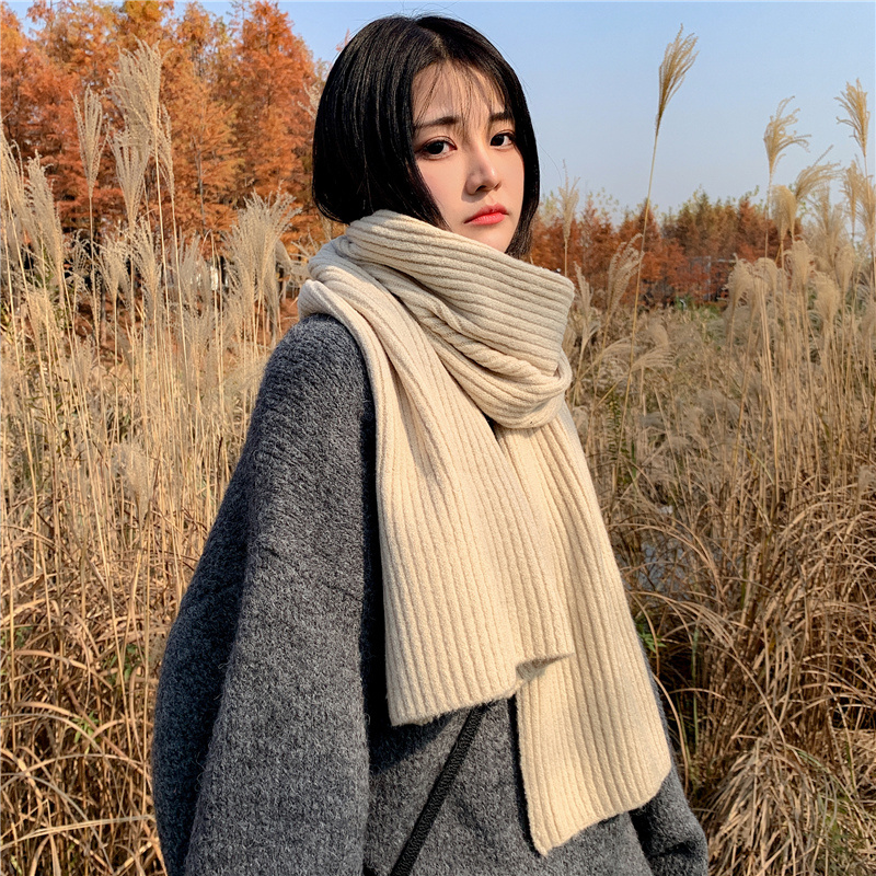 Ins ngắn khăn nữ mùa đông màu len sợi đan cổ sinh viên Hàn Quốc phiên bản của cặp đôi nam Hoang Dã mùa đông
