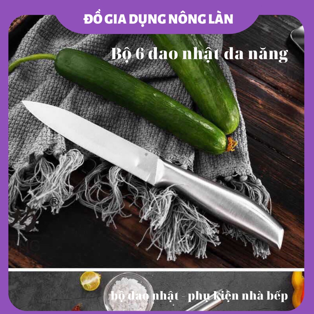 Bộ Dao Kéo 6 Món Nhật Bản Cao Cấp, Sét Dao 6 Món Thép Nhật Bản Chống Gỉ siêu rẻ