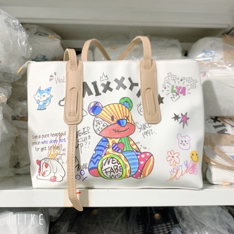 Túi Công Sở Đeo Chéo,Cầm Tay Nữ Hình Con Gấu Đáng Yêu Size 30