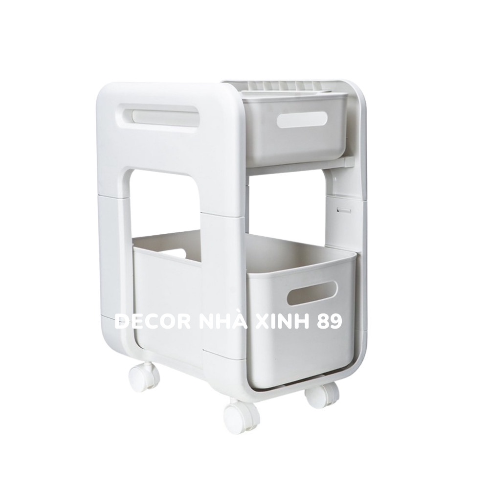 Kệ trượt đa năng, kệ để đồ có bánh xe Kệ đựng đồ phòng tắm nhà bếp, đựng đồ ăn vặt - Decor Nhà Xinh
