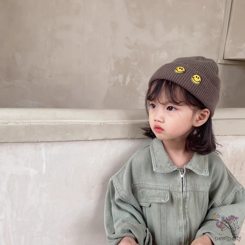 Mũ beanie dệt kim co giãn phong cách Hàn Quốc dành cho bé