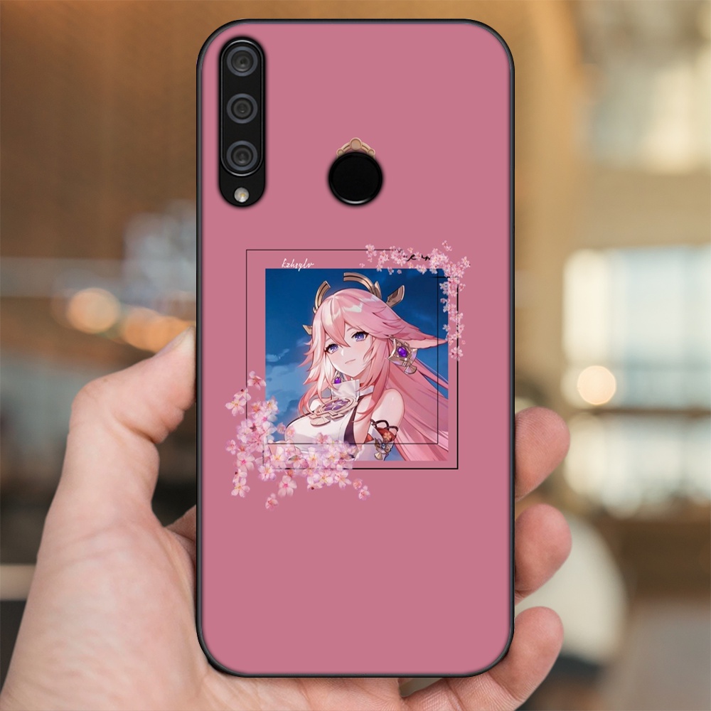 Ốp lưng Huawei Y6P viền đen in hình Yae Miko Genshin Impact