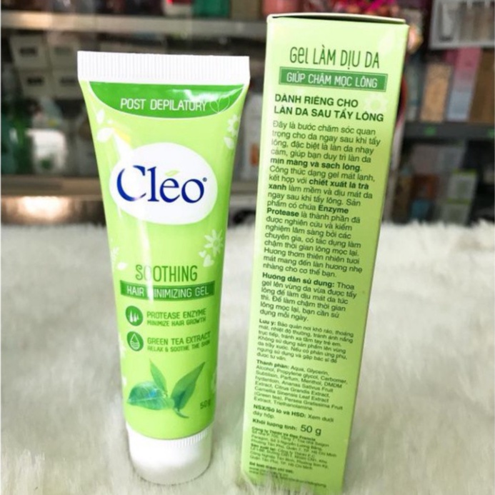 Kem Bơ Tẩy Lông Và Gel Làm Mát Da CLEO Cho Da Thường Và Da Nhạy Cảm 50g