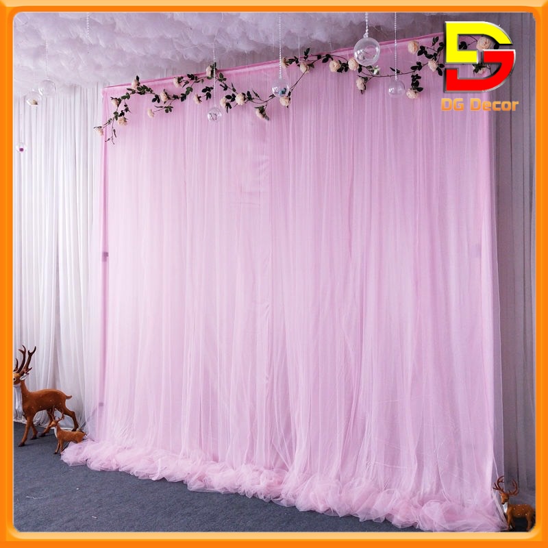 Rèm Trang Trí Sinh Nhật Đám Cưới Rèm Vải Voan Cao 2m-5m Decor Chụp Ảnh Phông Nền DC-137
