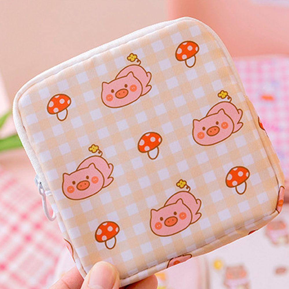 Túi Đựng Băng Vệ Sinh Tai Nghe / Tiền Xu Có Khóa Kéo Kiểu Hàn Quốc Dễ Thương