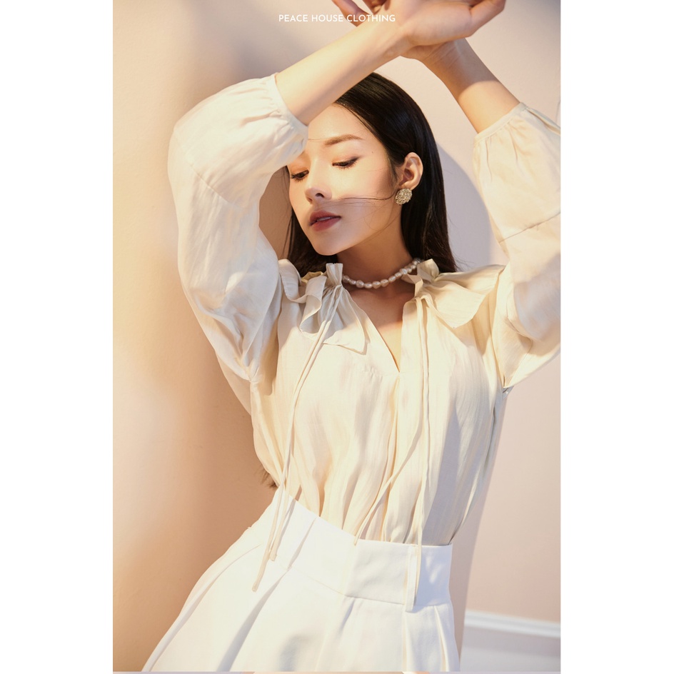 Áo sơ mi cổ bèo silk , Peace House Clothing