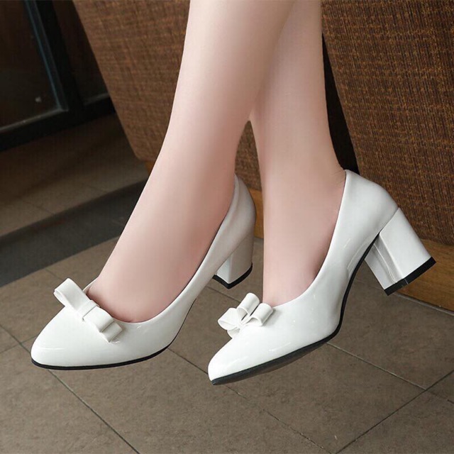 GIÀY CAO GÓT CÔNG SỞ PHÂN NƠ TRẮNG