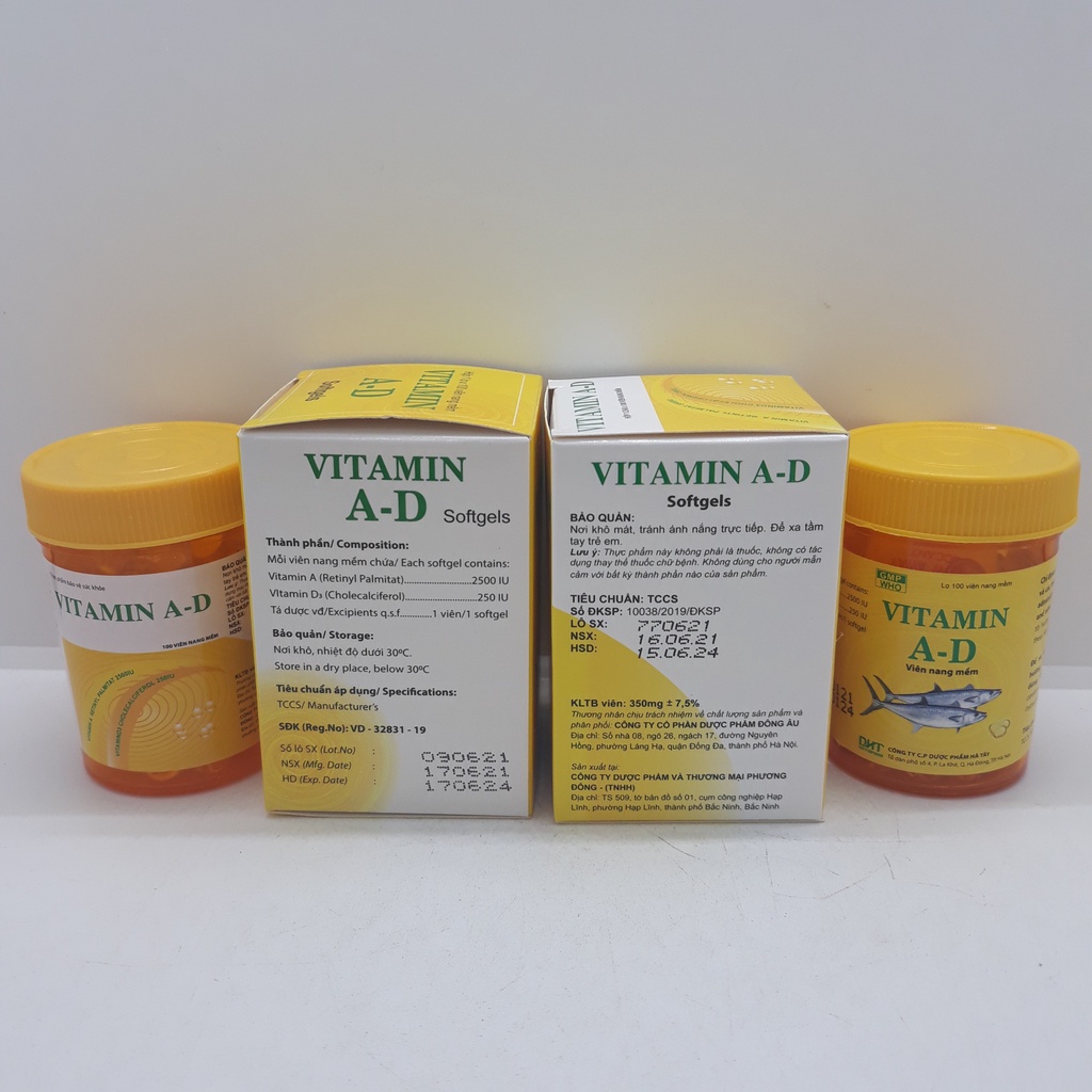 Vitamin A-D lọ 100 viên nang mềm