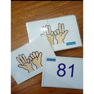 Thẻ Finger math - Soroban - flash card khổ A5 ép plastic