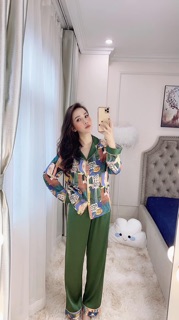 PIJAMA LỤA PHỐI HOẠ TIẾT CAO CẤP